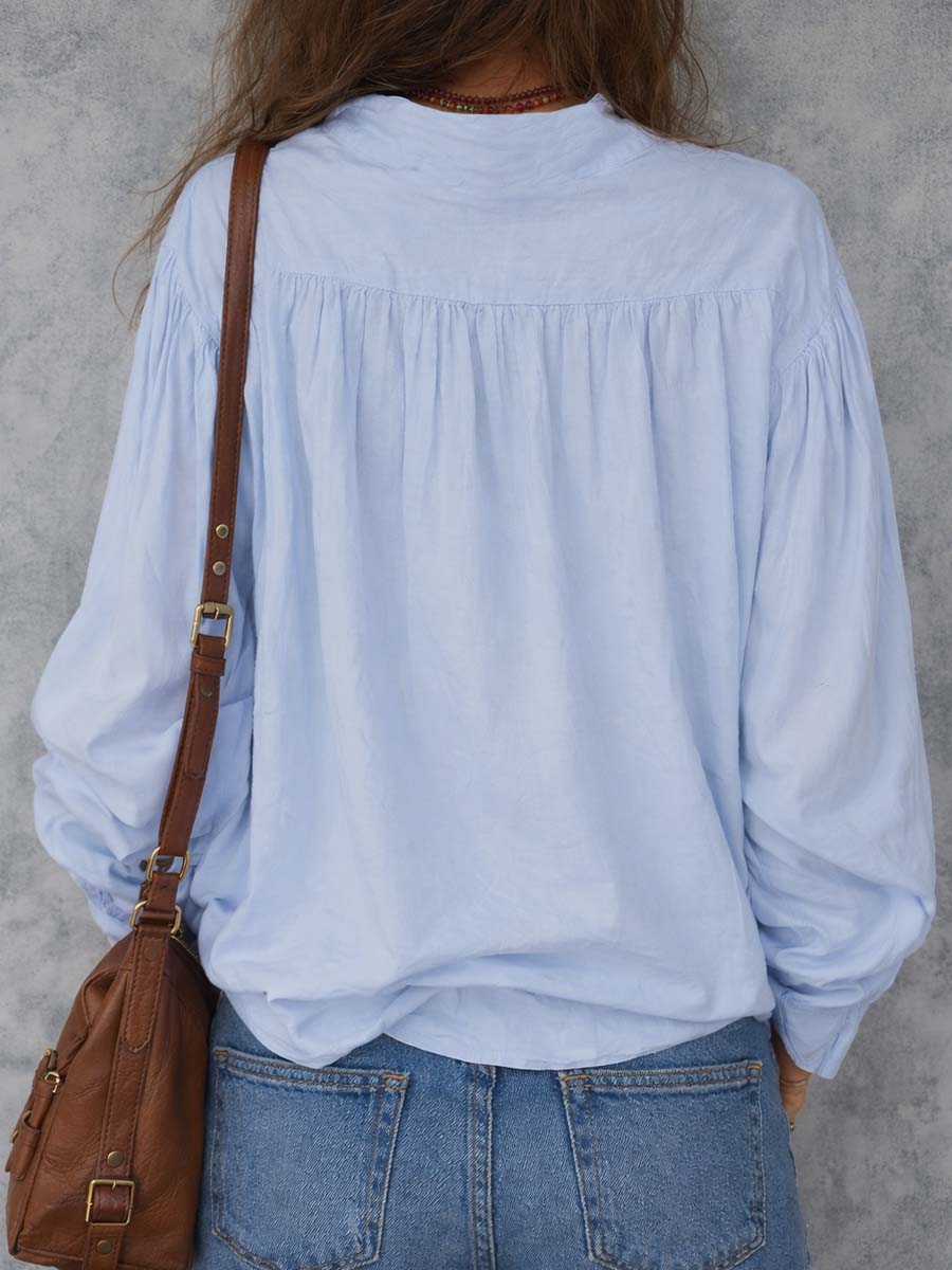 Diana | Cotton Ruffle Cuffs Blouse