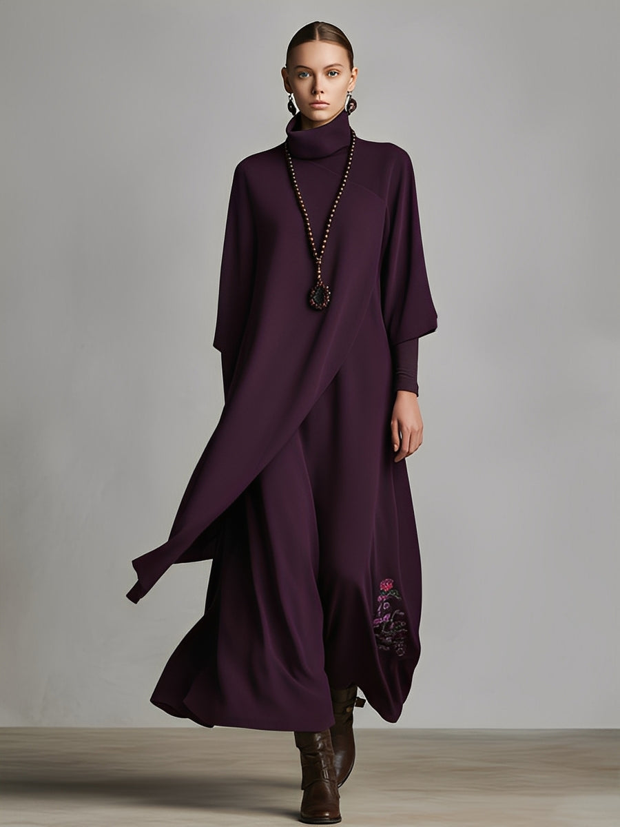Naomi | Plum Draped Cotton-Blend Jersey