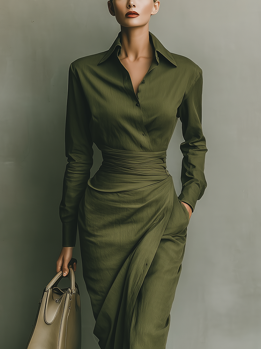 Scarlett | Army Green Cotton Blended