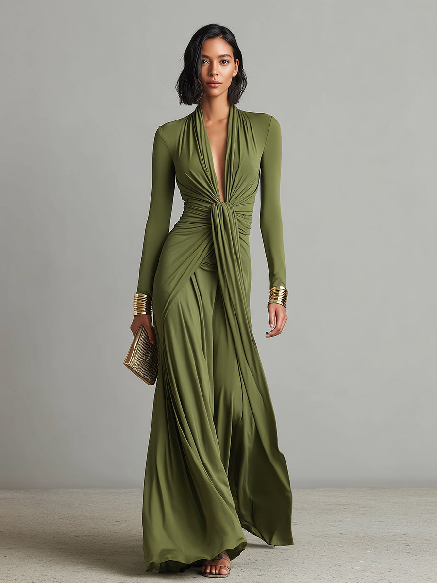 Georgia | Olive Silky Stretchy Dress