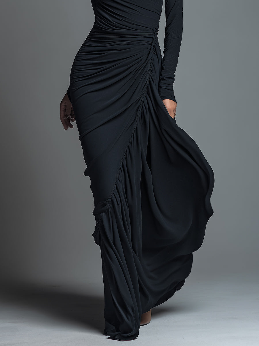 Sylvia | Black Elegant Jersey Knit