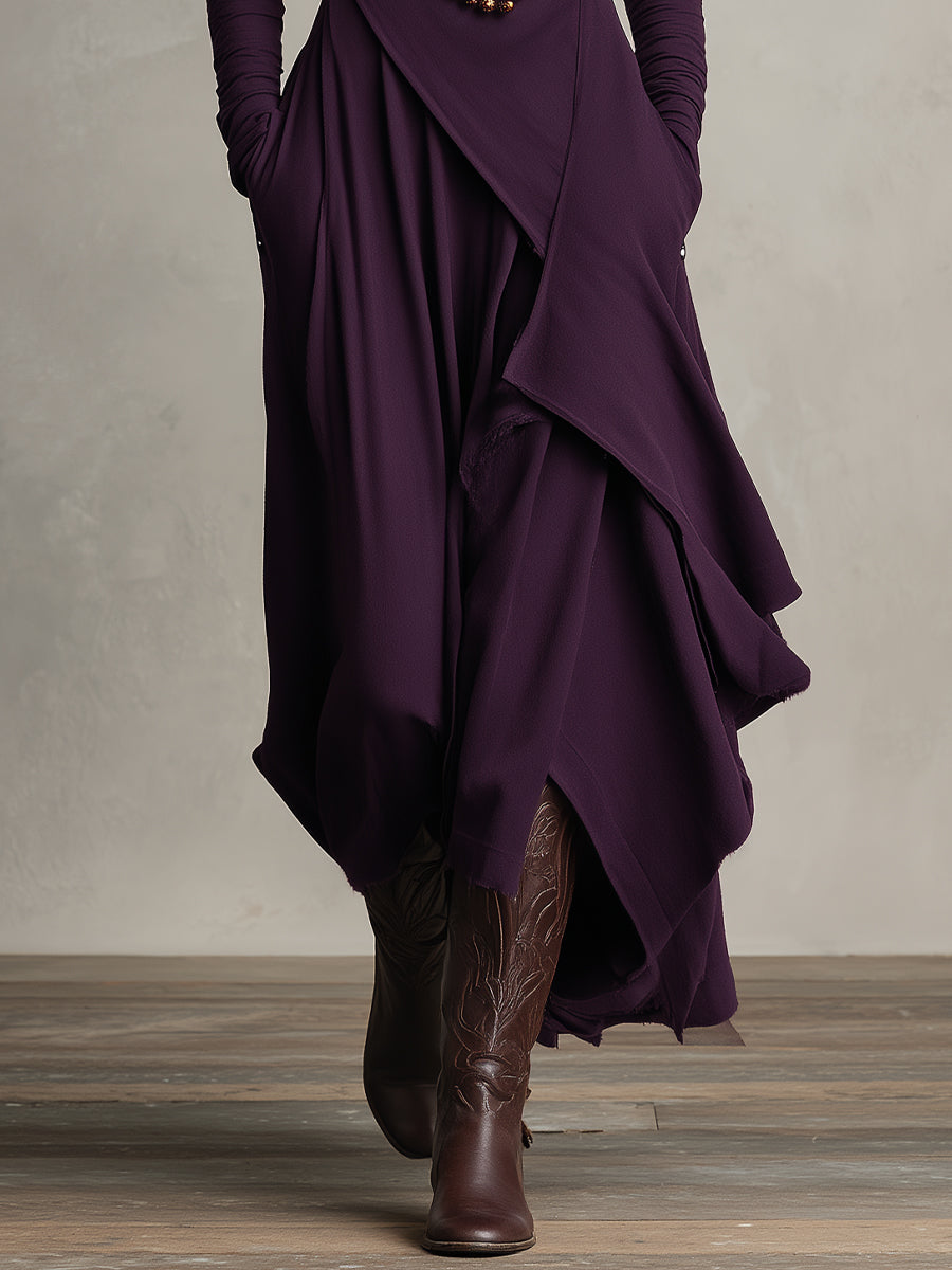 Claudia | Purple Bohemian Cotton Stretch