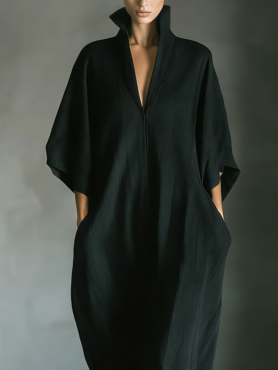 Dahlia | Black Cotton Blend Fabric
