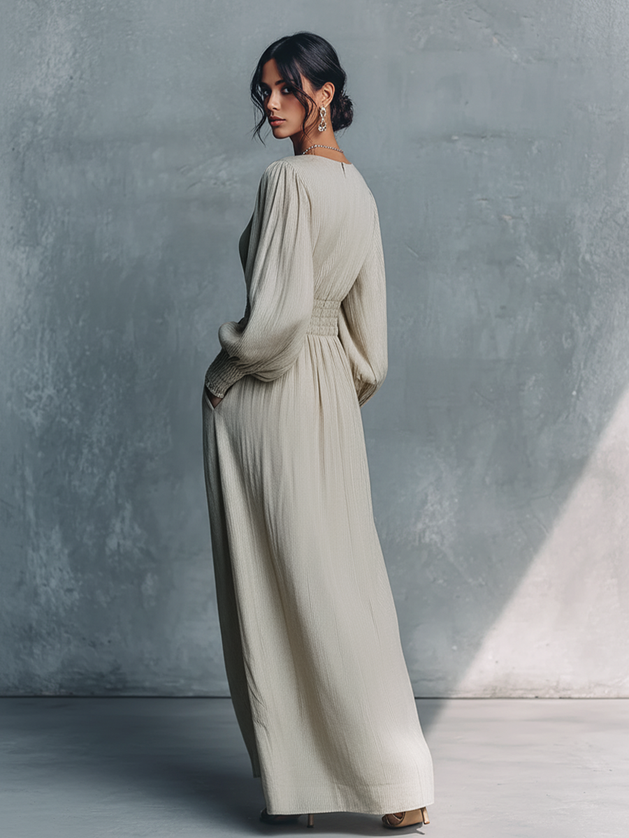 June | Beige Cotton Linen Striped