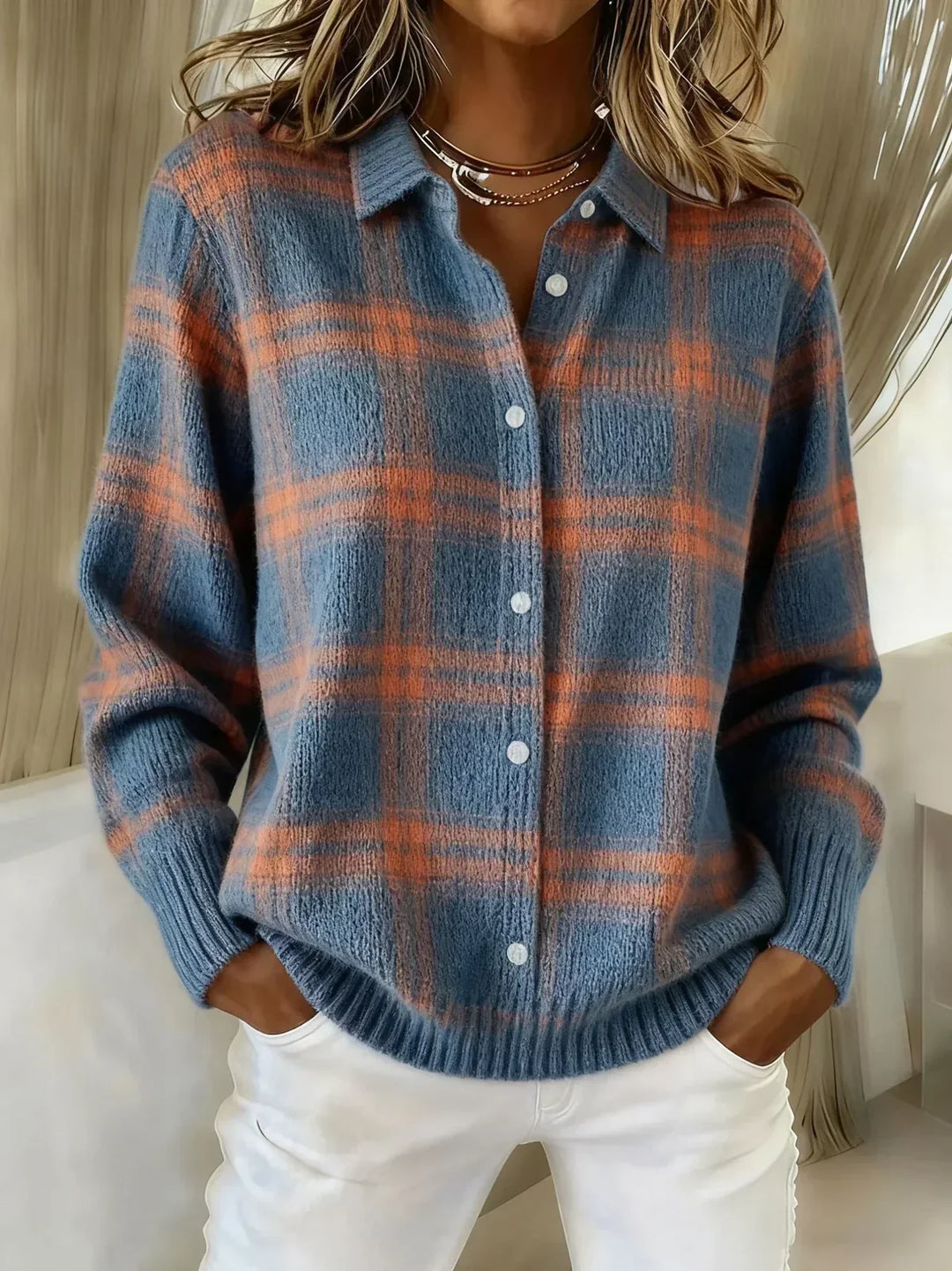 Anna™ | Plaid Knit Cardigan