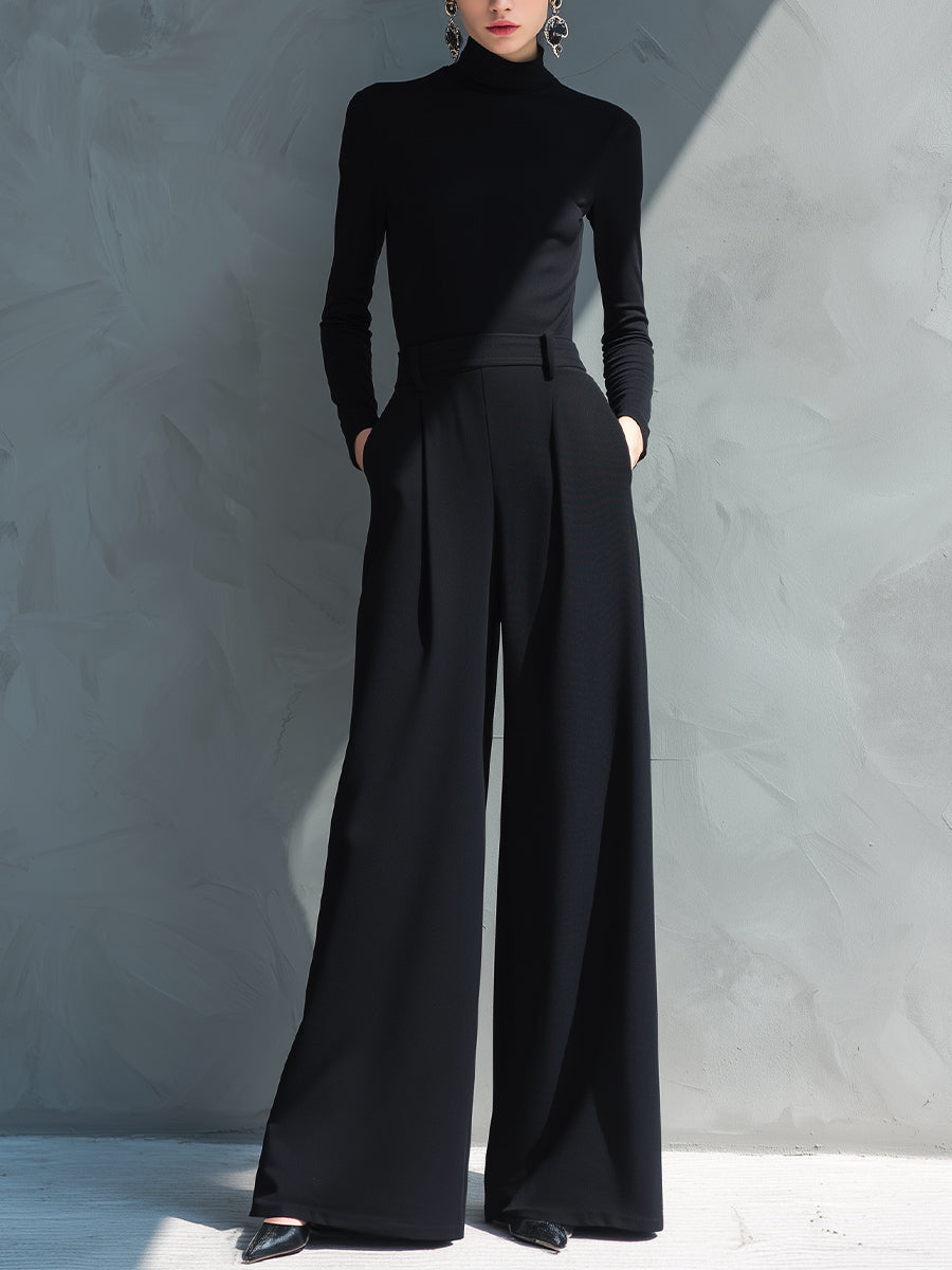 Sarah | Black Classic Knit Turtleneck