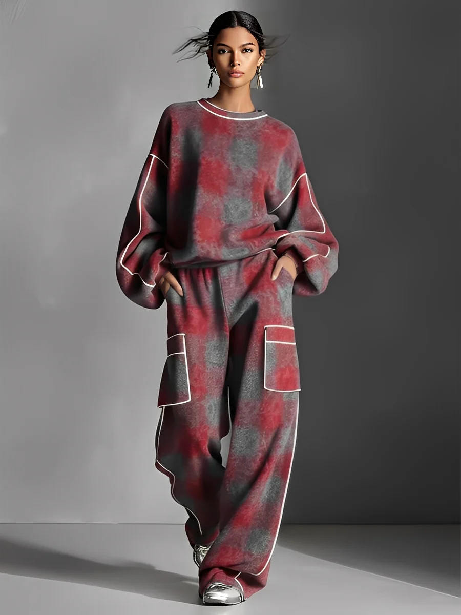 Imogen | Red Gray Plaid Brushed