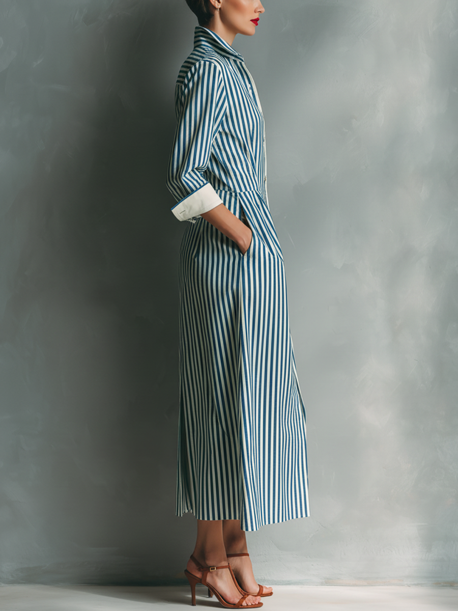 Allegra | Blue White Cotton Blend