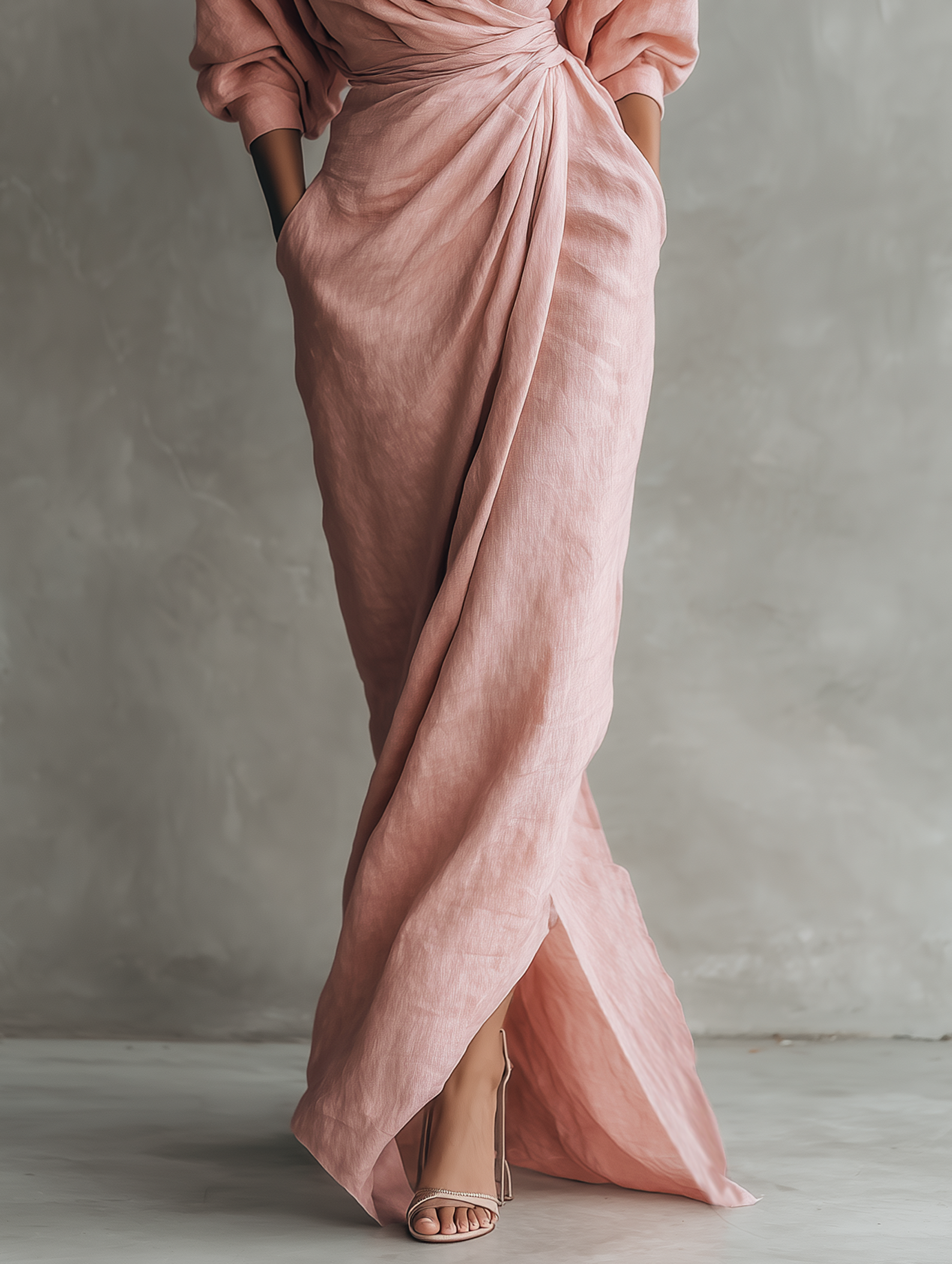 Alice | Pink V-neck Linen Blend