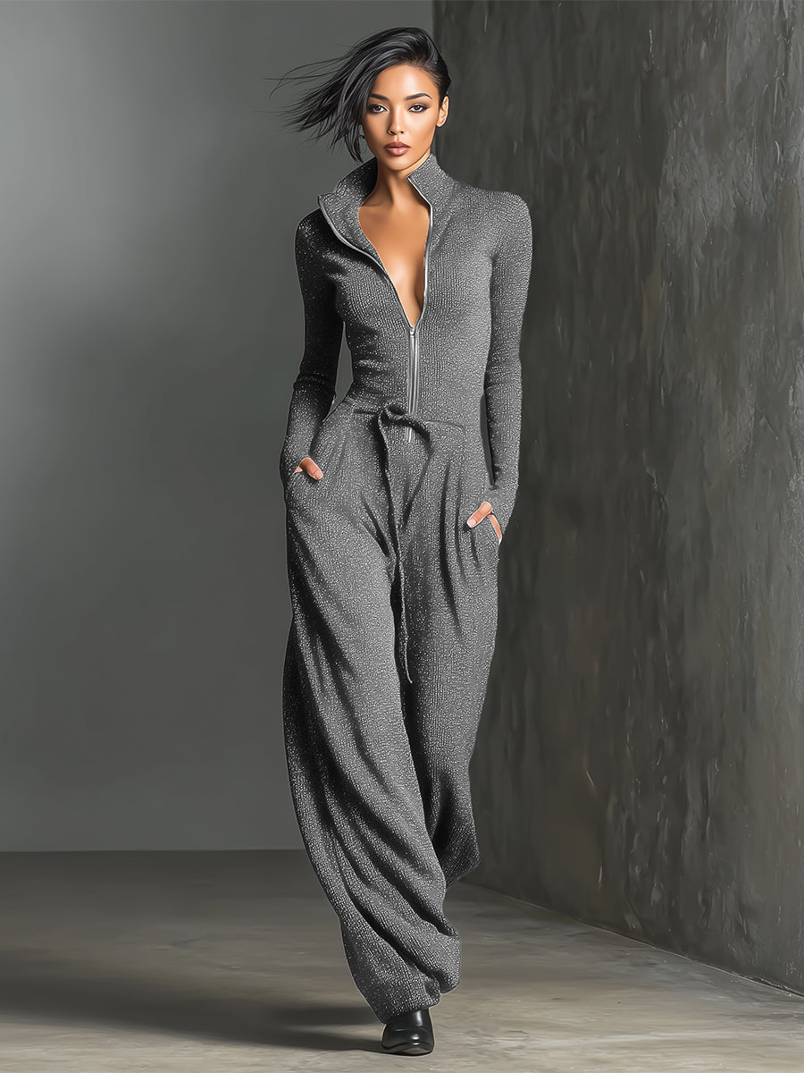 Stella | Elegant Knit Sparkling Zipper