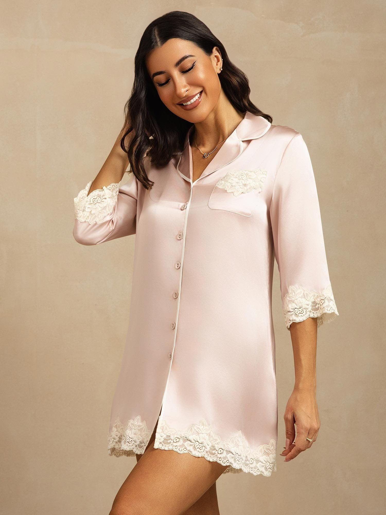 Lara | Chic Lace Trim Nightgown