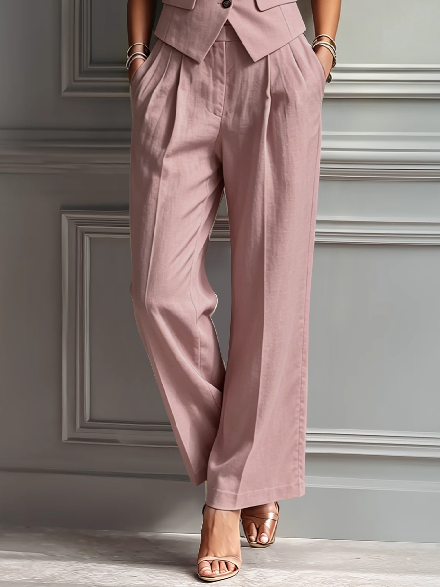 Ines | Blush Pink Linen Fabric