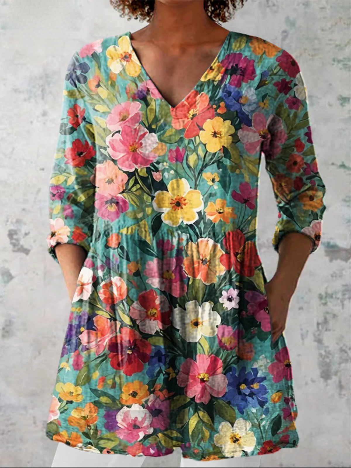 Nora™ | Long Blouse with V-Neck