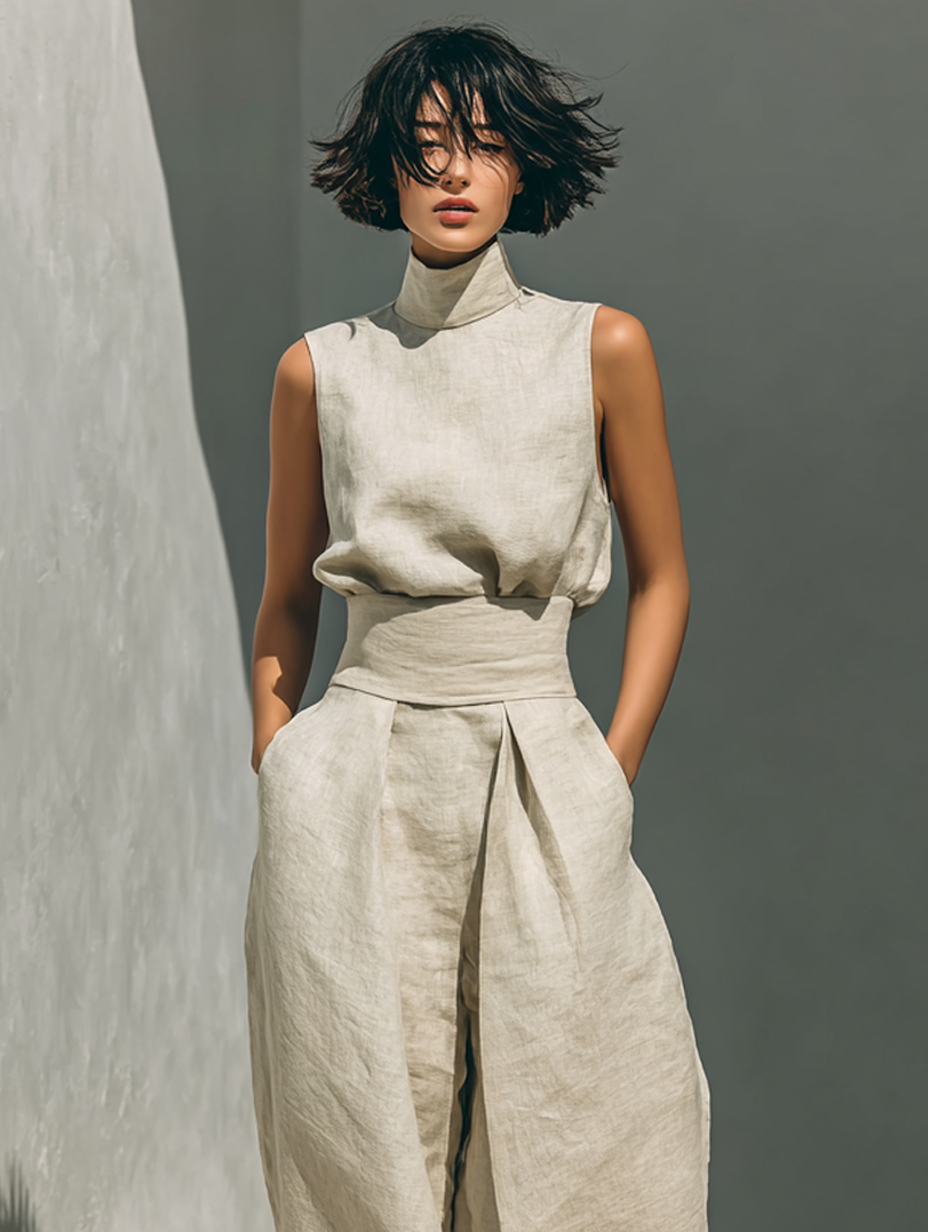 Amber | Cotton Linen Blend Sleeveless