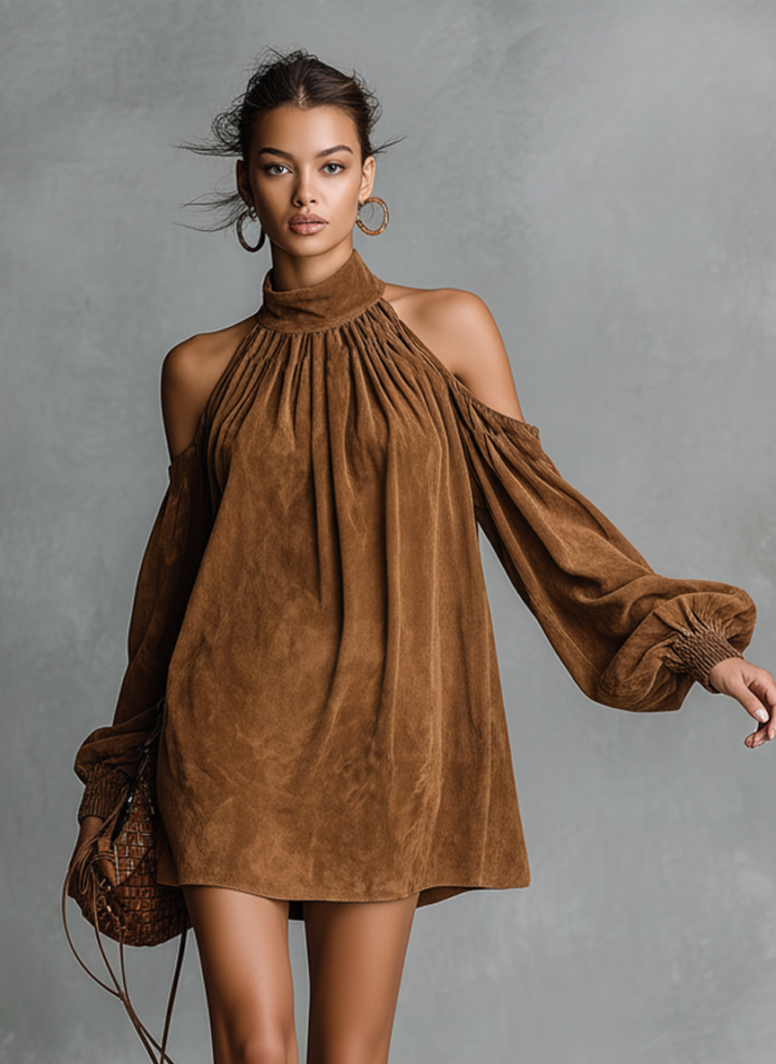 Felicia | Loose-fitting Faux Suede Halter