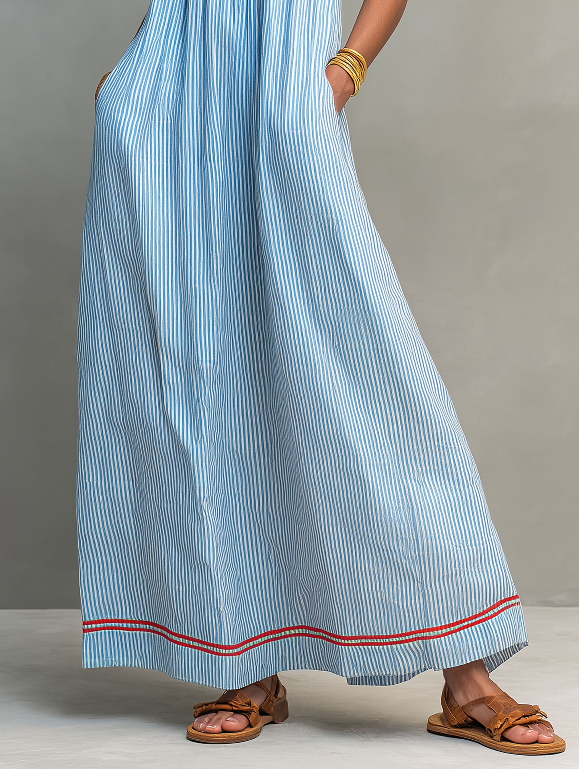 Abigail | Striped Maxi Dress Red