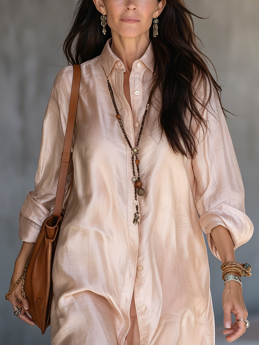 Sara | Effortless Boho Blush Pink Shirt