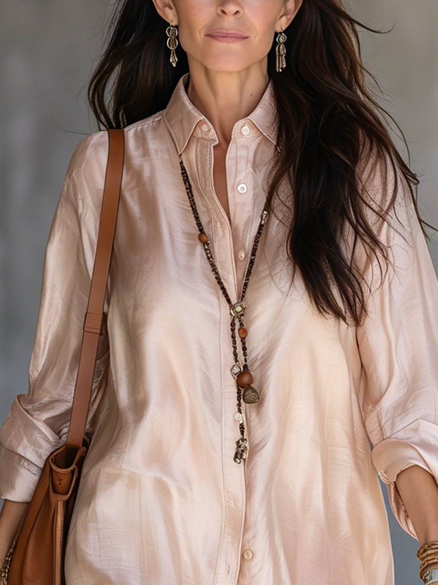 Sara | Effortless Boho Blush Pink Shirt