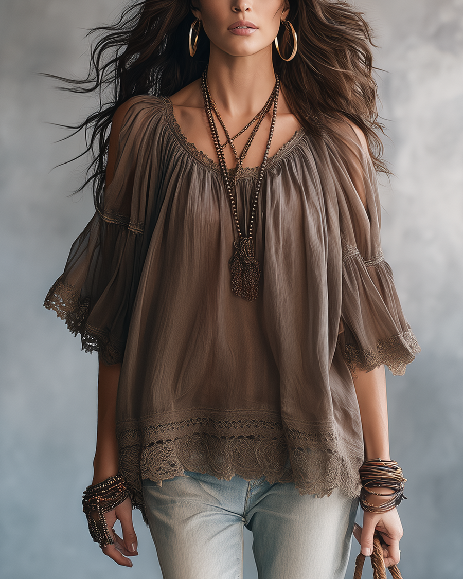 Imogen | Bohemian Chocolate Brown Top
