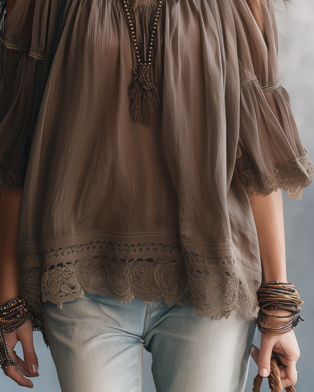 Imogen | Bohemian Chocolate Brown Top