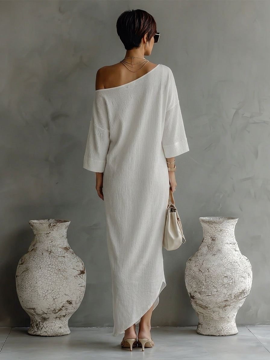 Clara | Ivory White Cotton-Linen Blend