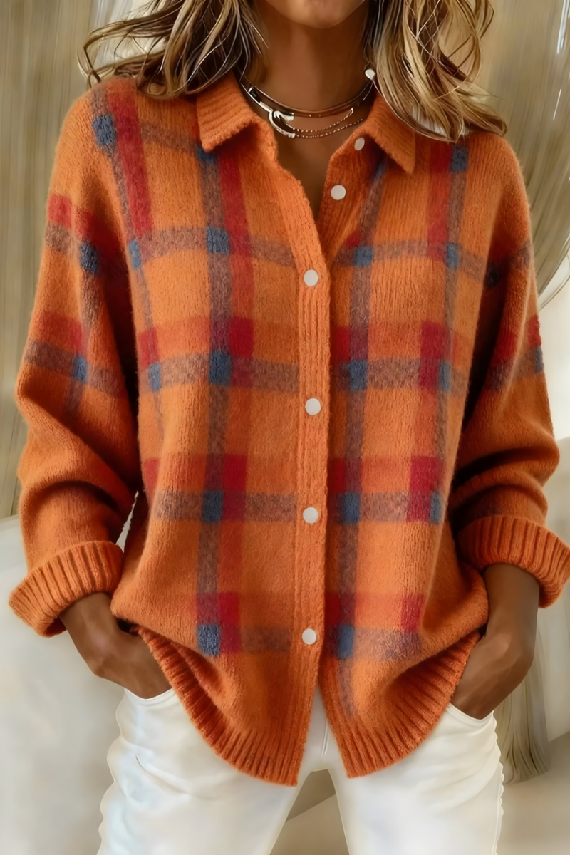 Anna™ | Plaid Knit Cardigan