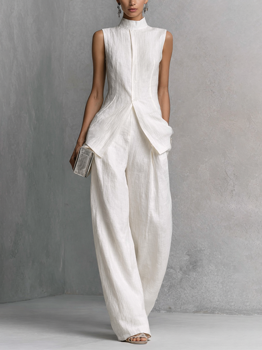 Celeste | Elegant White Cotton Linen