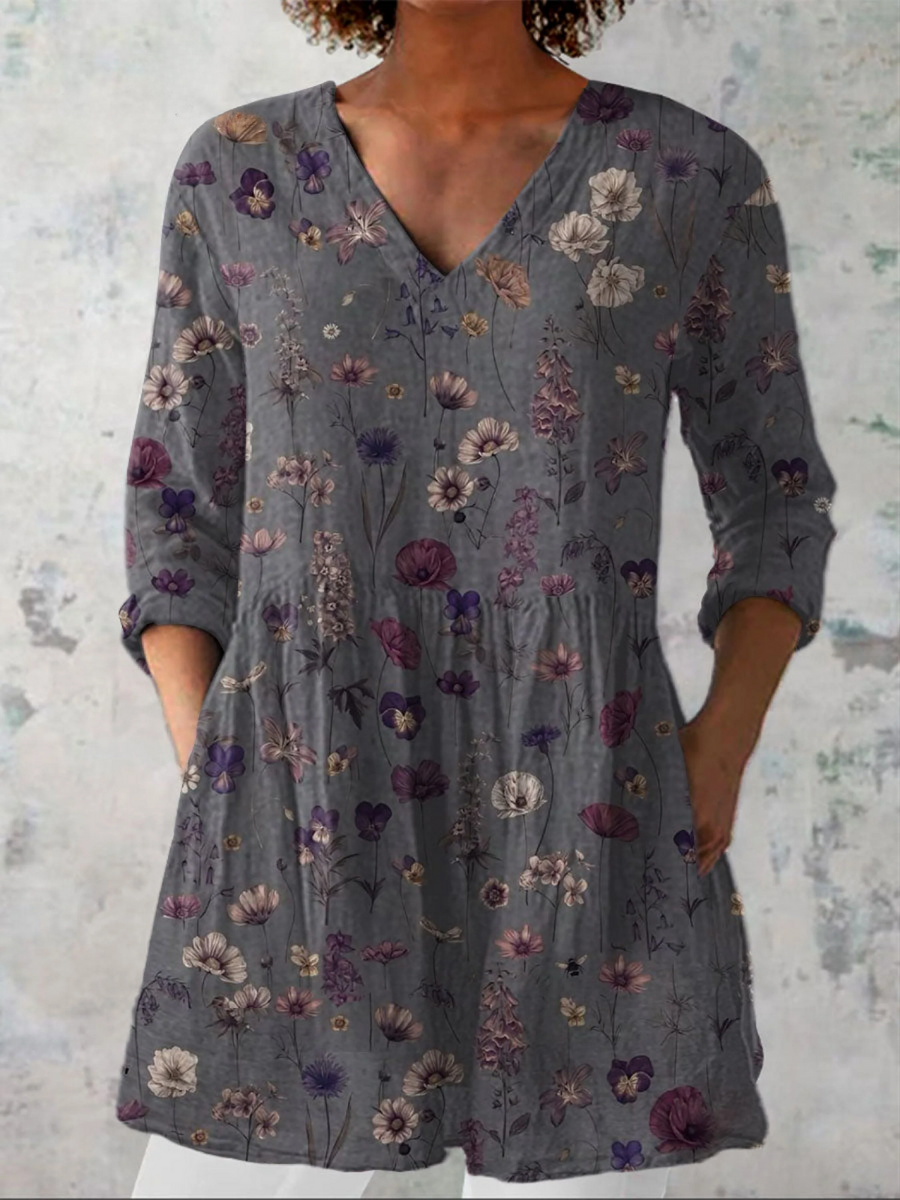 Audrey™ | Long Sleeve Blouse with V-Neck