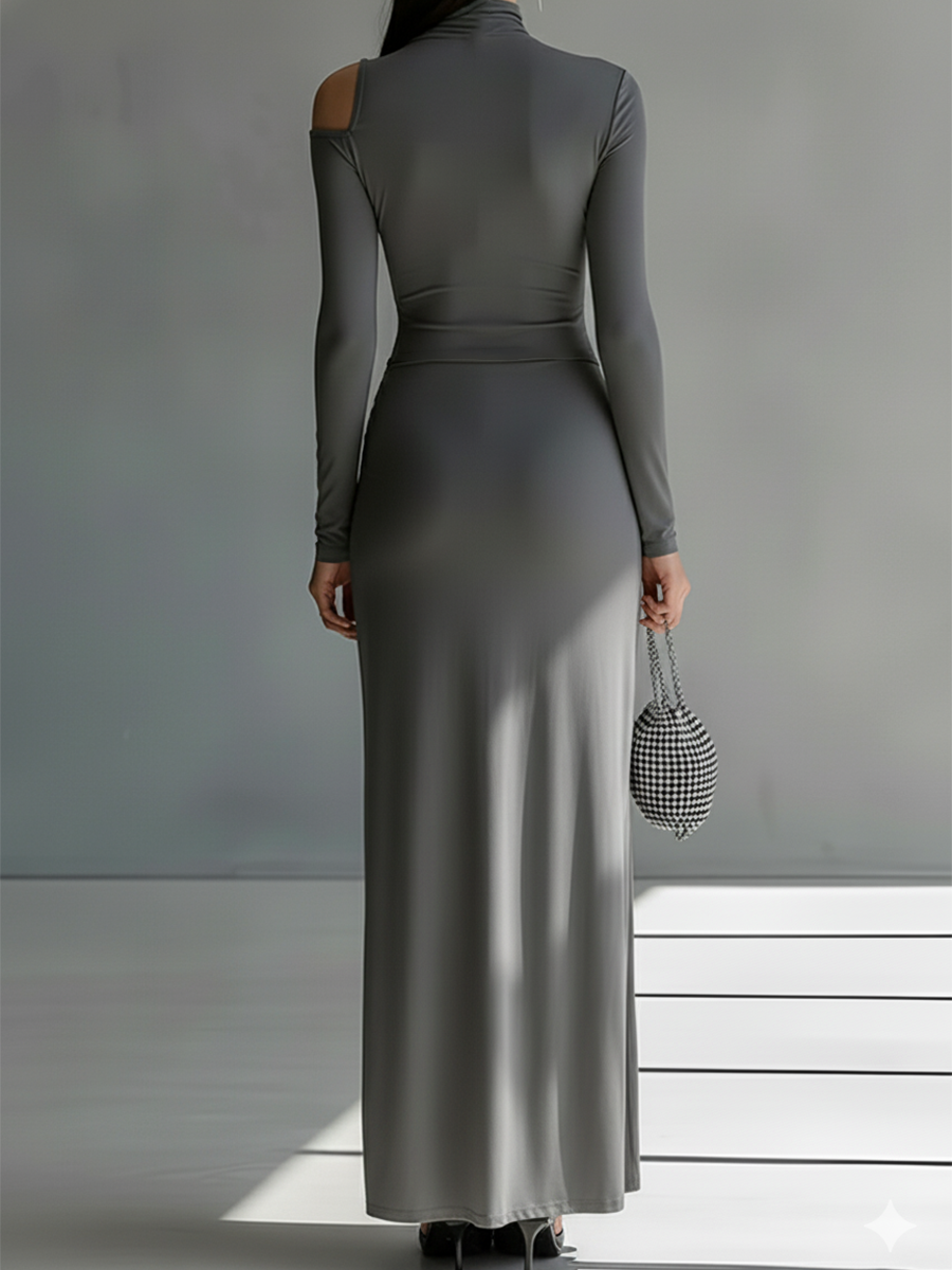 Florence | Grey Silky Stretch Sophisticated