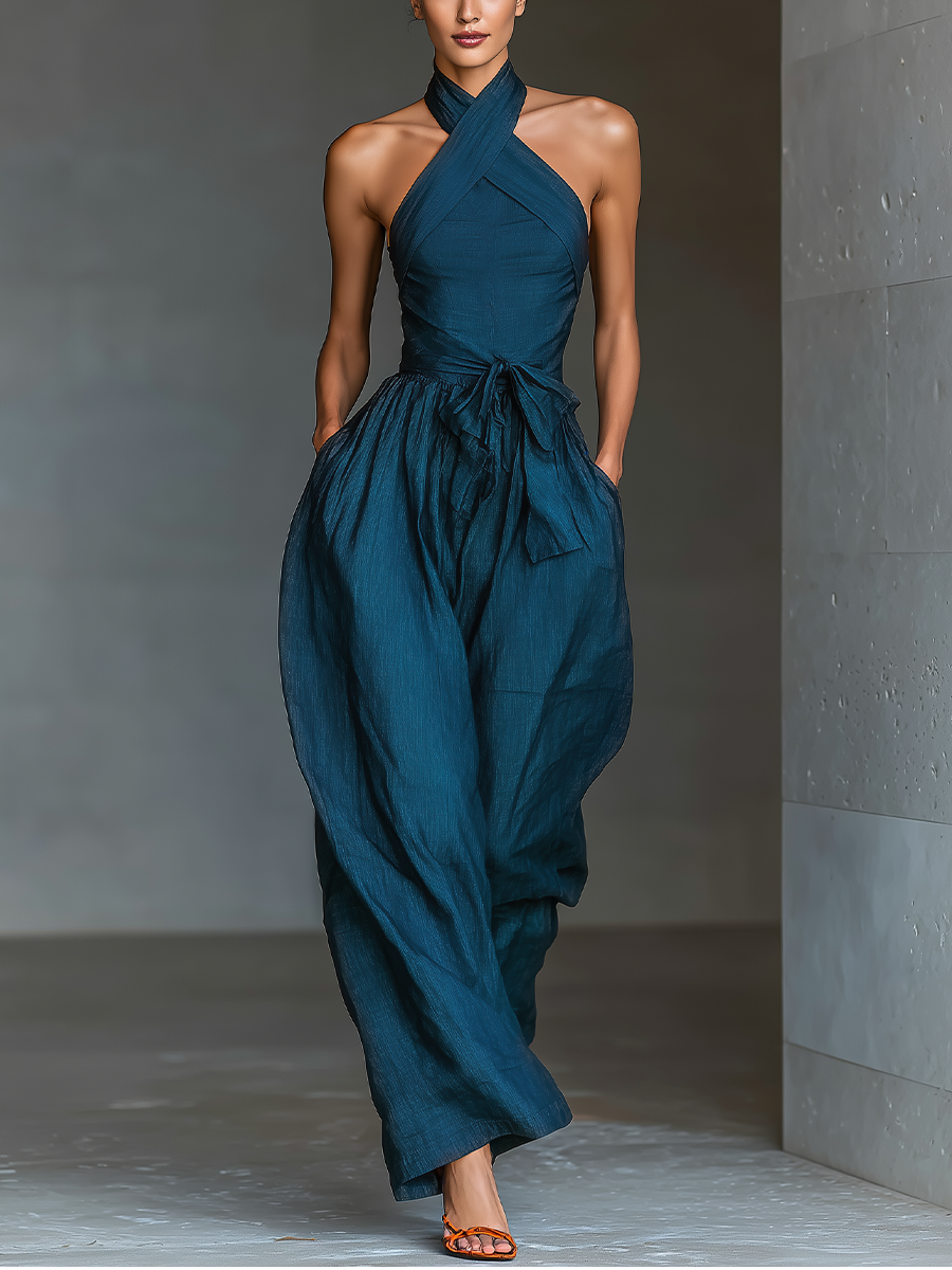 Dora | Navy Blue Linen Fabric