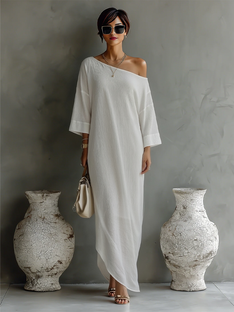 Clara | Ivory White Cotton-Linen Blend