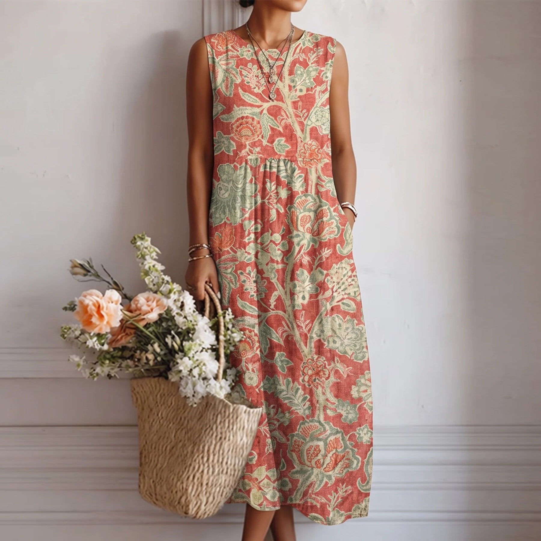 Alba™ | Flowing Elegance Midi Dress
