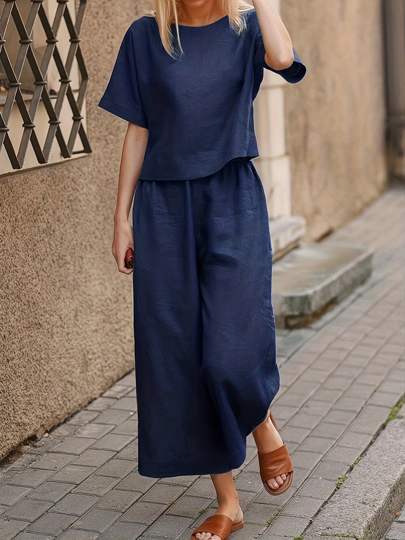 Elena™ | Elegant Solid Wide-Leg Pantsuit