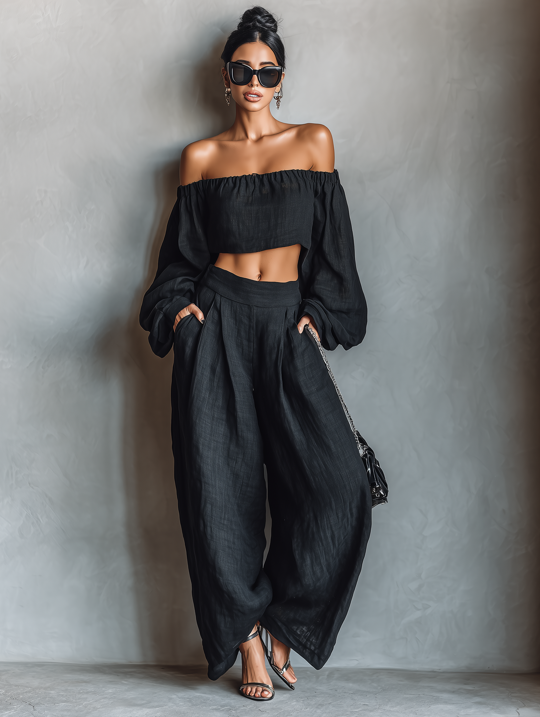 Eliza | Linen Blend Strapless Long-sleeved