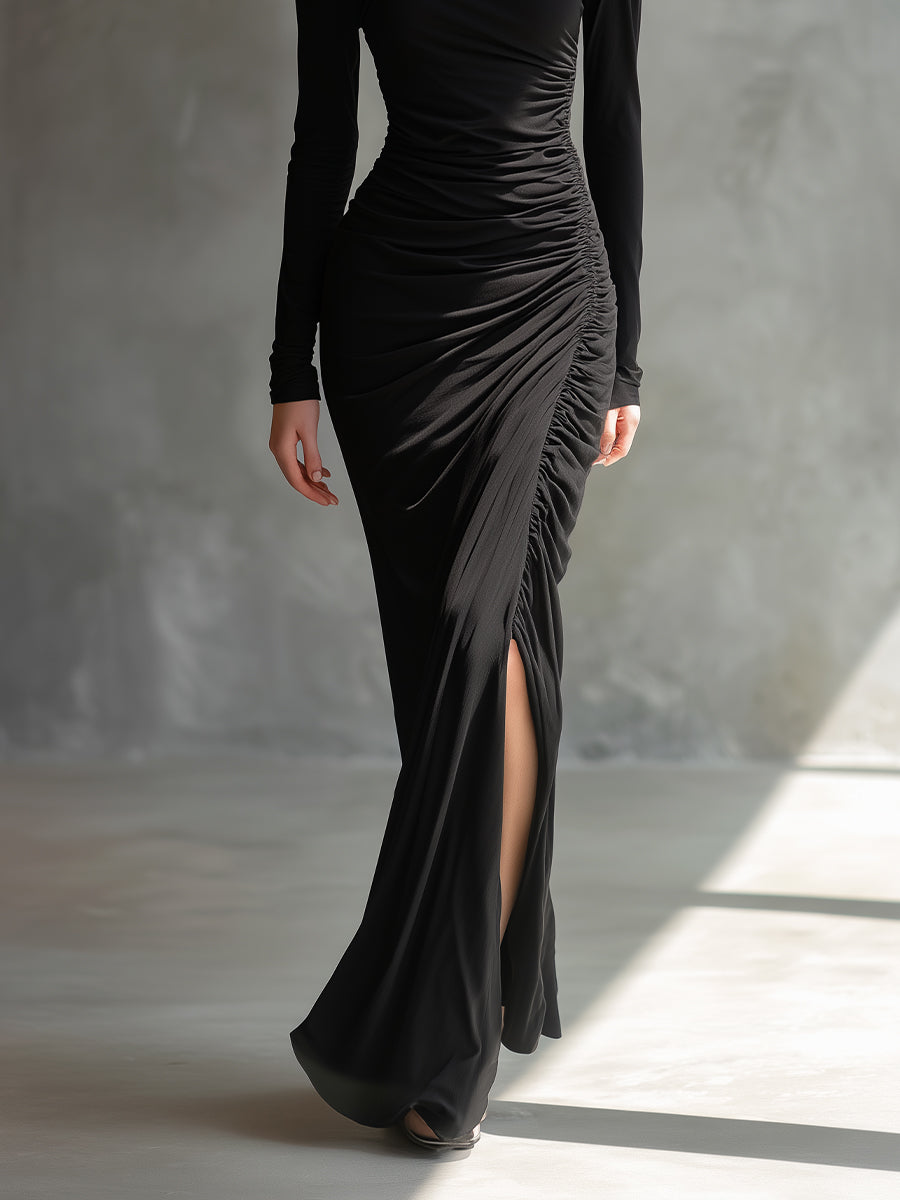 Aggie | Black Elegant Jersey Off