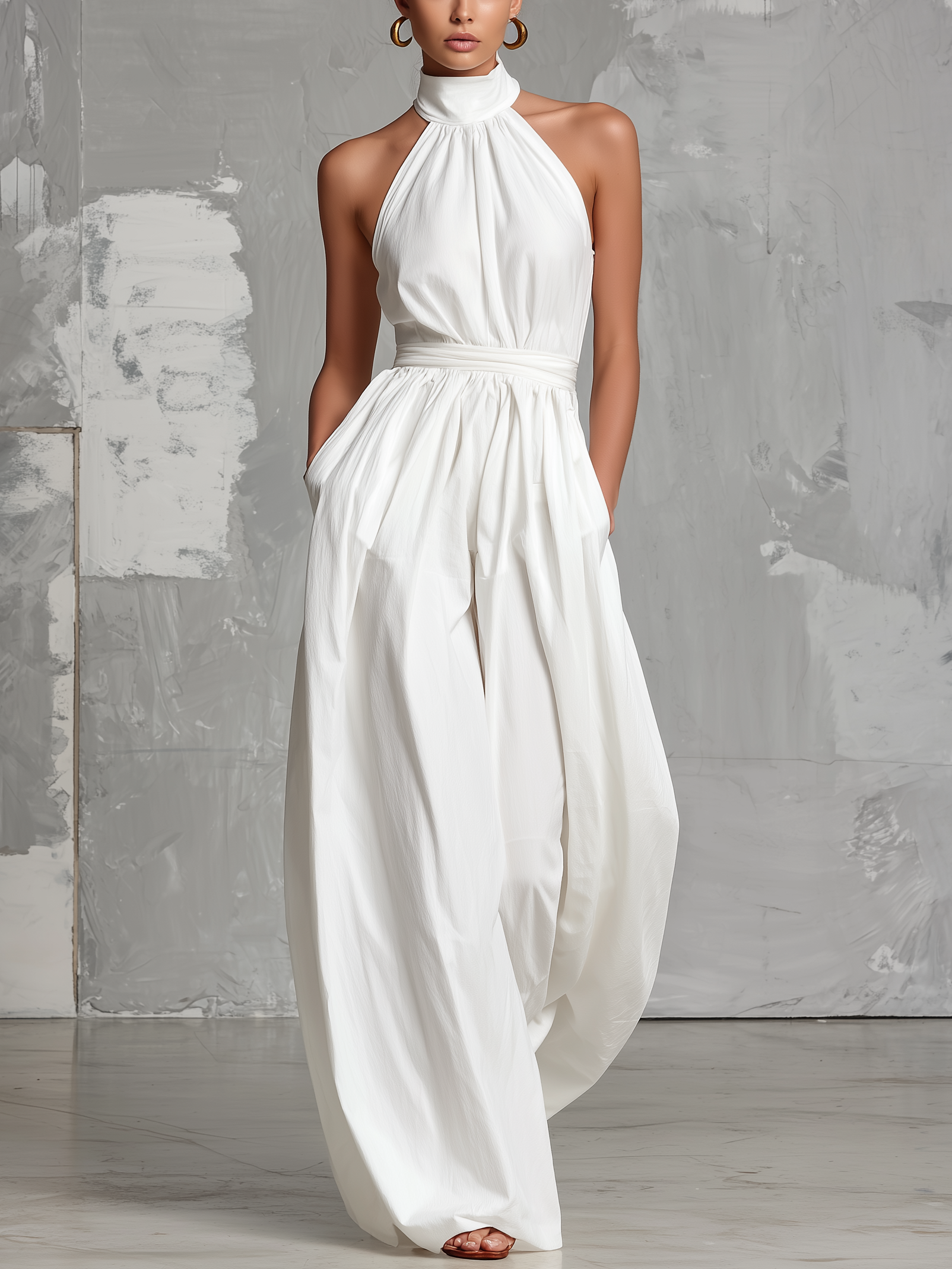 Fern | Elegant White Woven Sleeveless