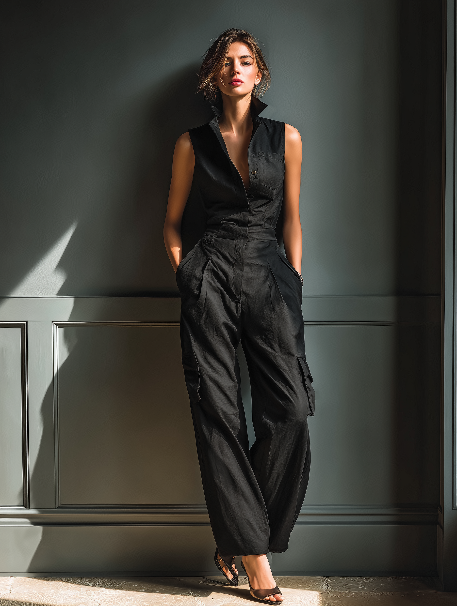 Jessica | Black Cotton Linen Blend
