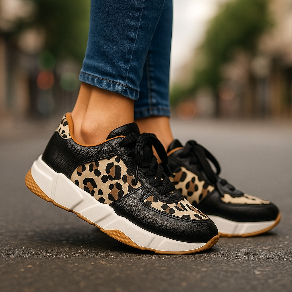 Florence | Leopard Lace-Up Runners