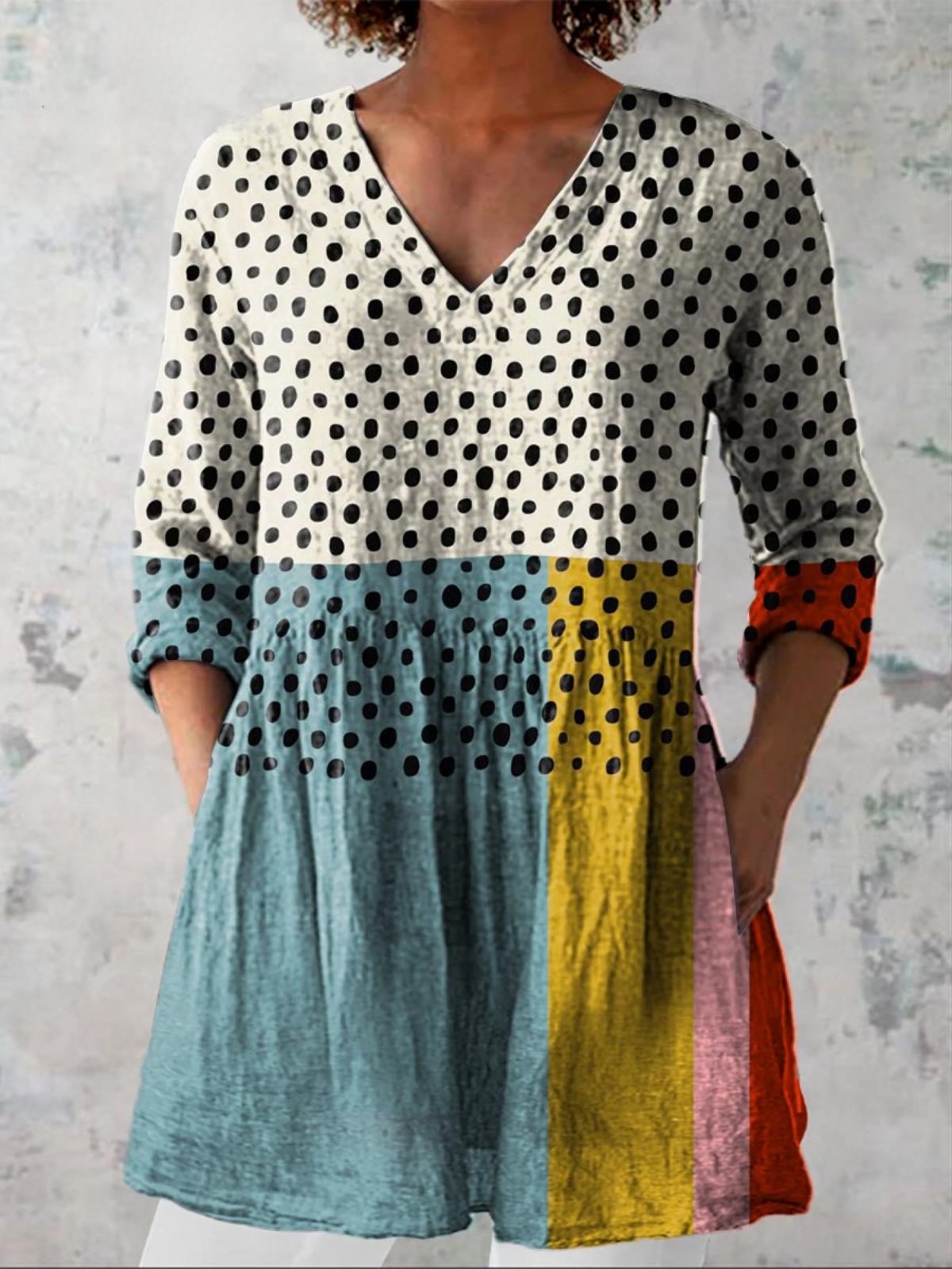 Valerie™ | Long Blouse with V-Neck