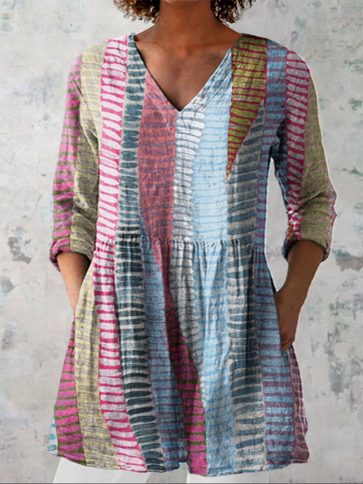 Anais™ | Long Blouse with V-Neck
