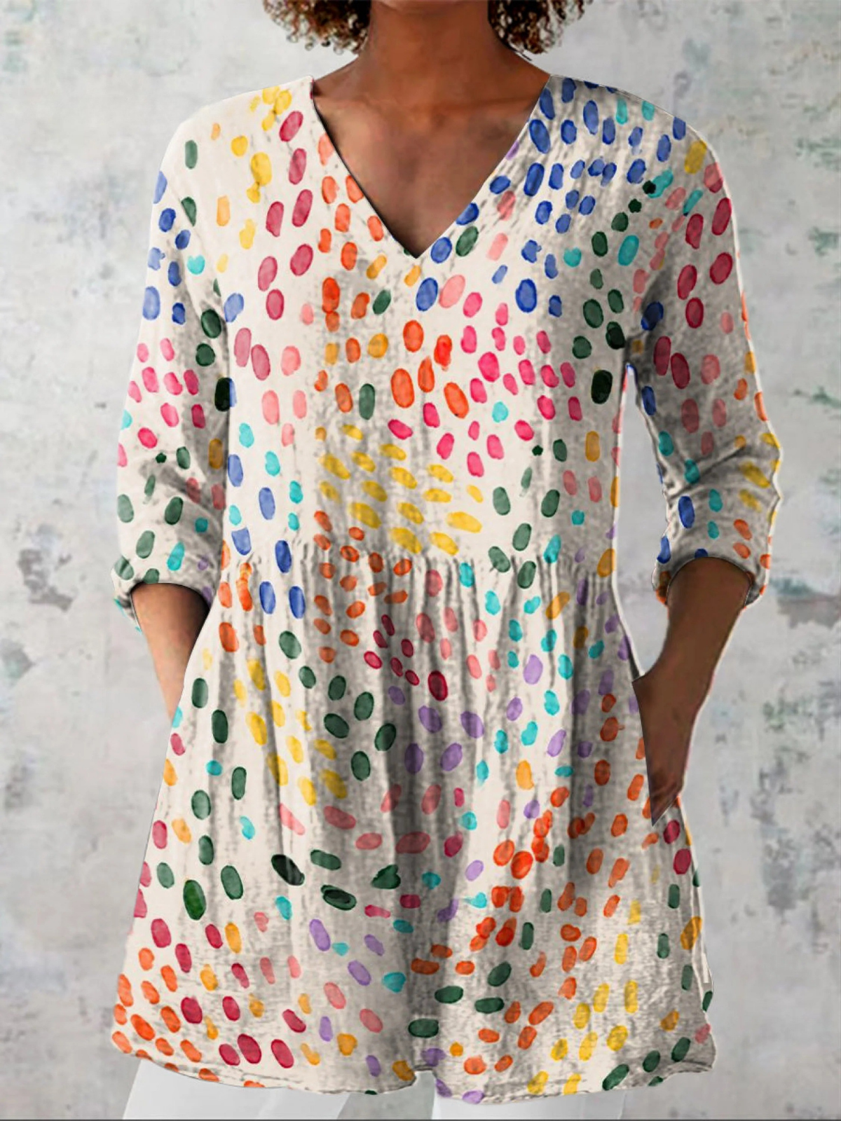 Pauline™ | Long Blouse with V-Neck