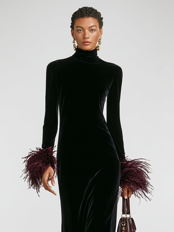 Fleur | Velvet Patchwork Faux Ostrich