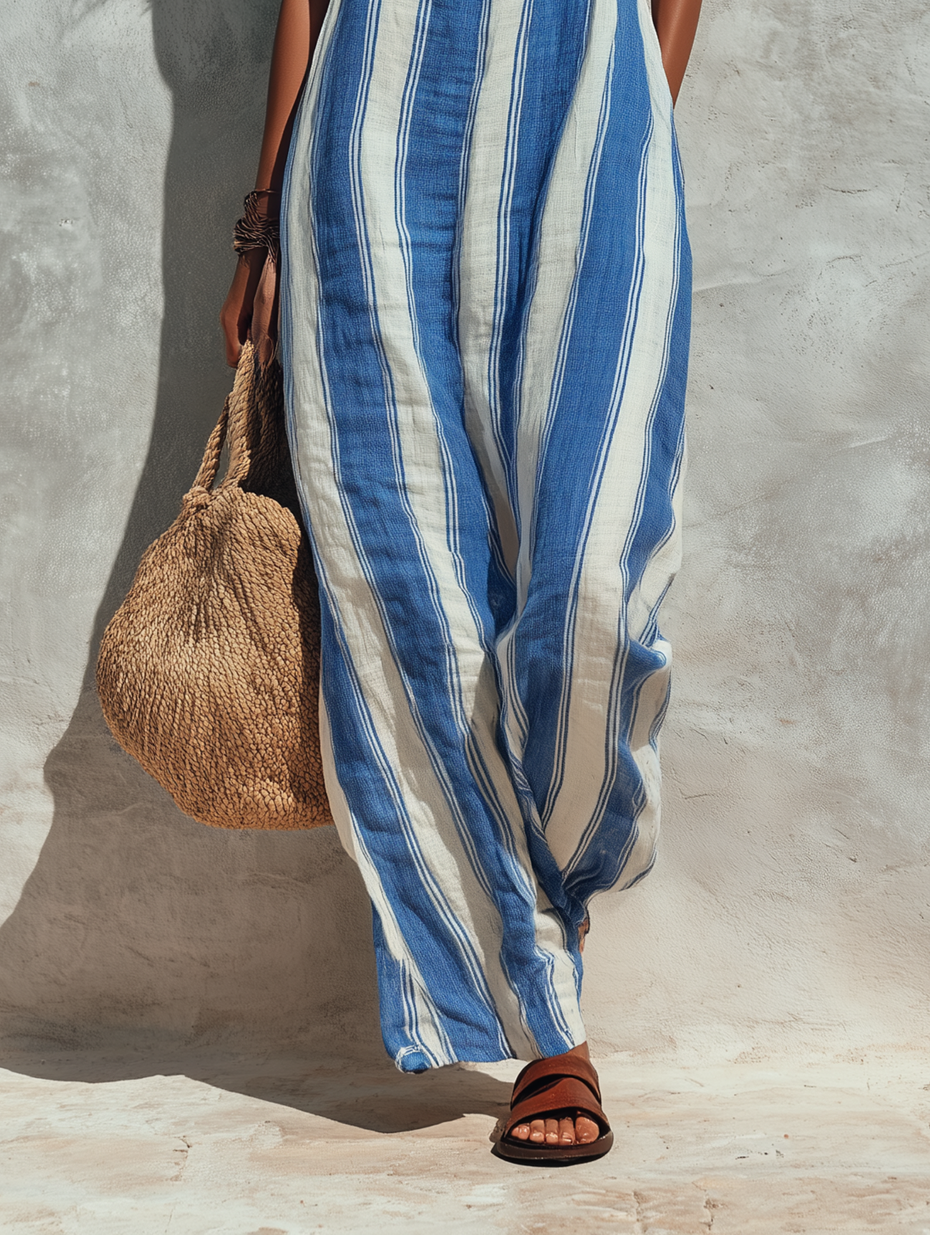 Keira | Vacation-style Striped Printed Suspender