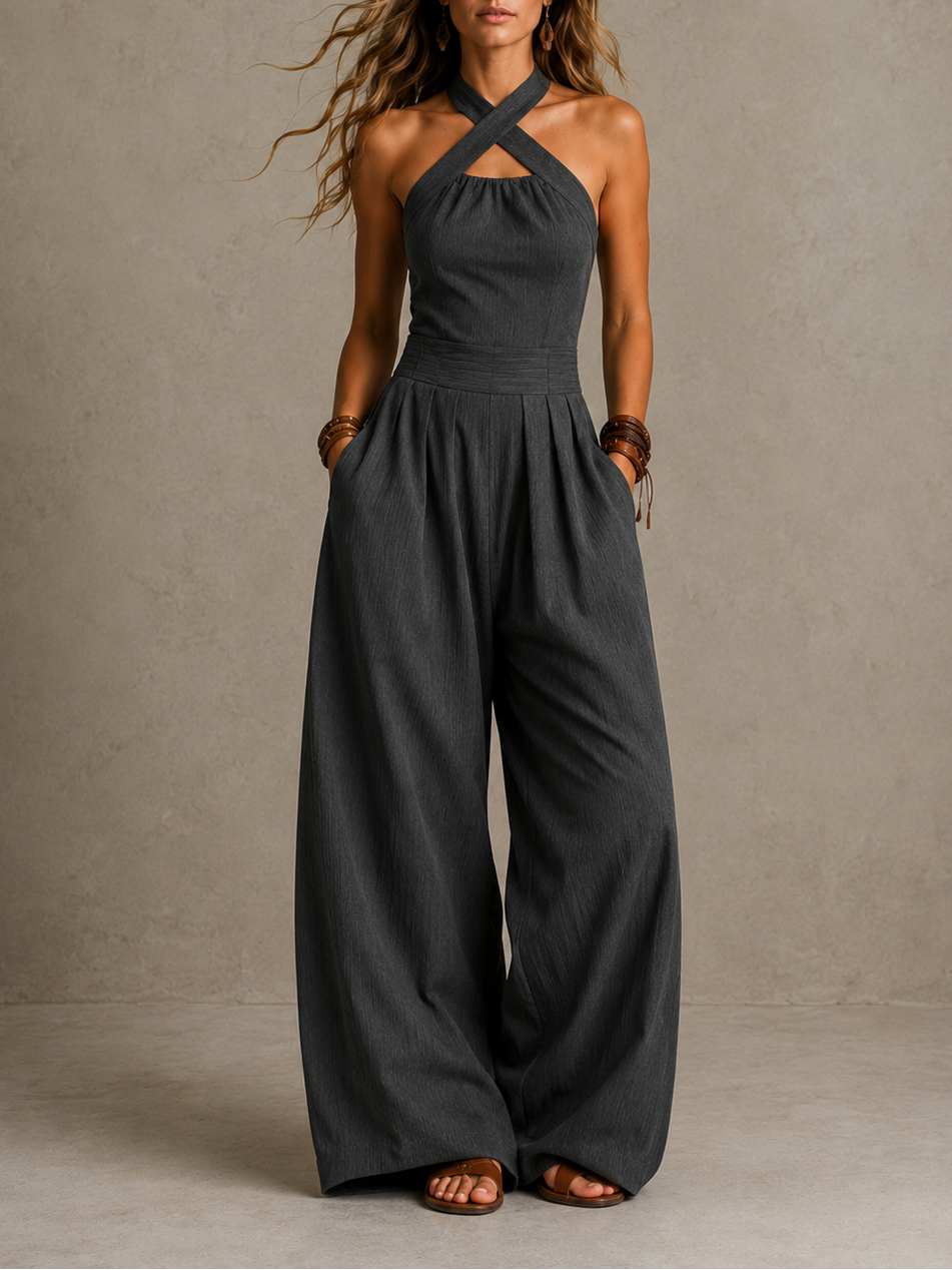 Bianca | Elegant jumpsuit with crossover neckline