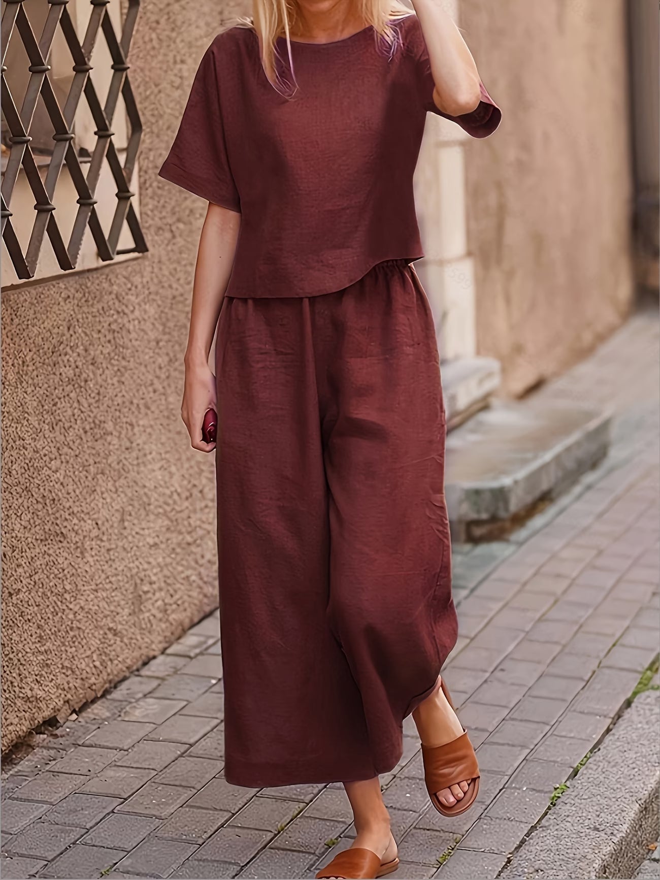 Elena™ | Elegant Solid Wide-Leg Pantsuit