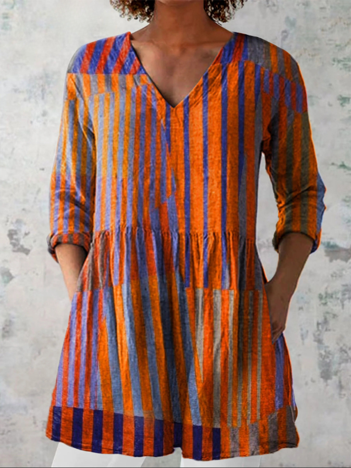 Nadia™ | Long Blouse with V-Neck