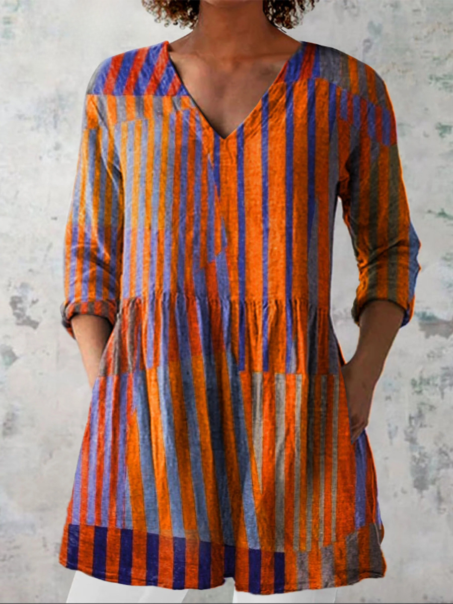 Nadia™ | Long Blouse with V-Neck