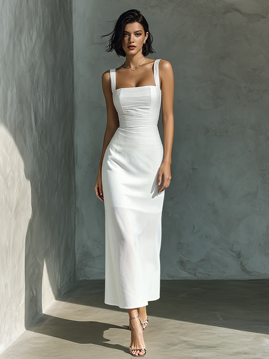 Faye | Simple White Cotton Linen