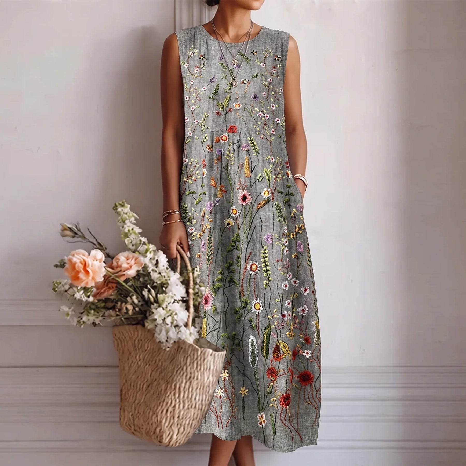 Alba™ | Flowing Elegance Midi Dress