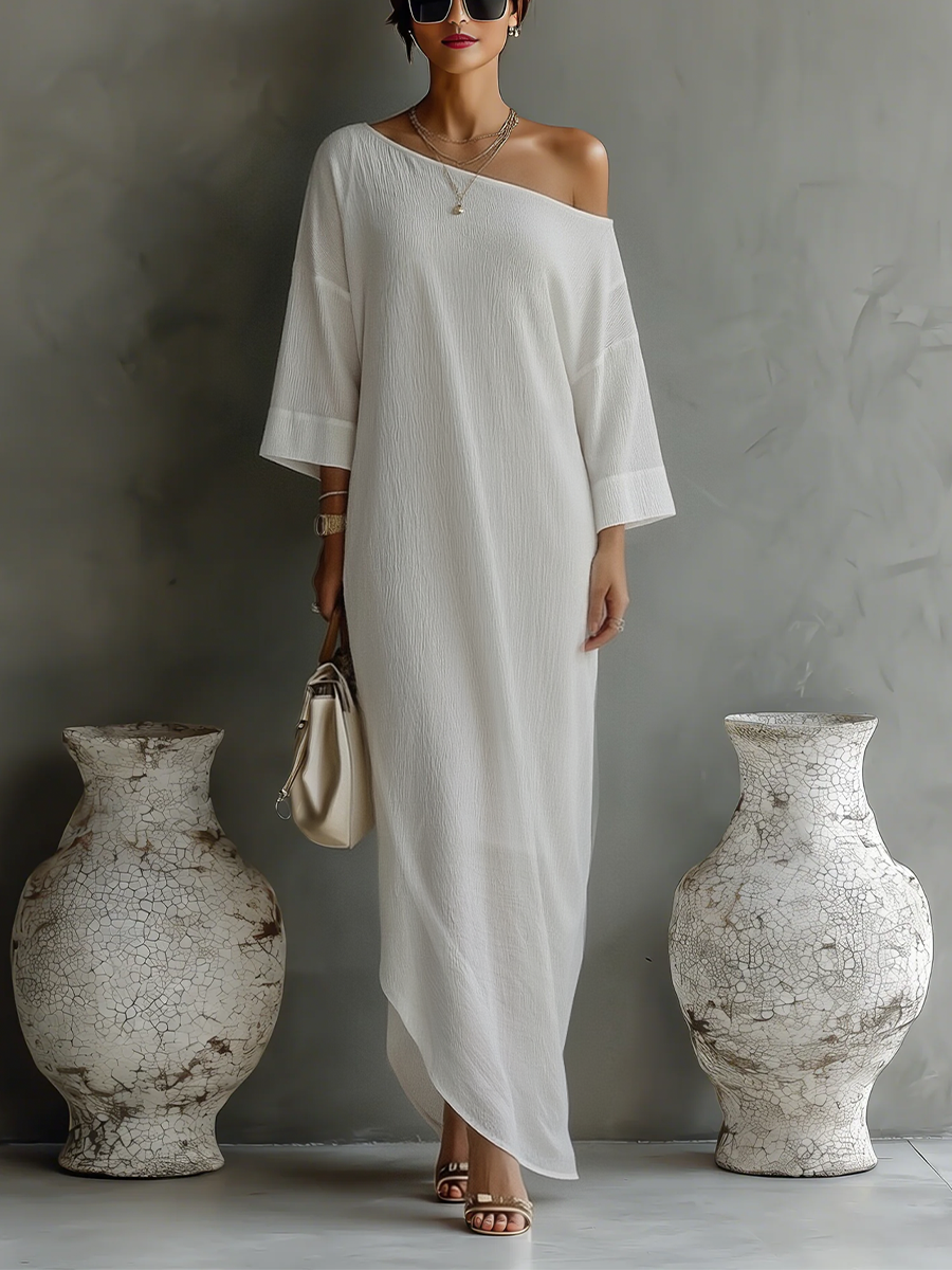 Clara | Ivory White Cotton-Linen Blend